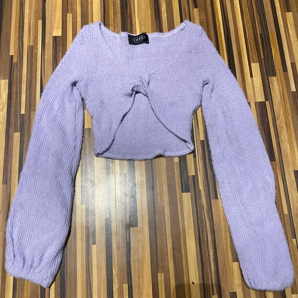 Cropped light purple sweater